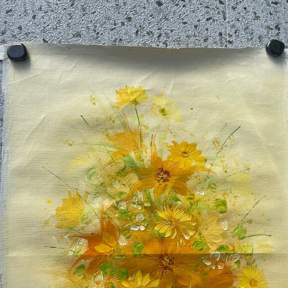 Impressionist Palette Knife Painting Daisies Wildflowers Buttercups Pastels Lot - Picture 6 of 7